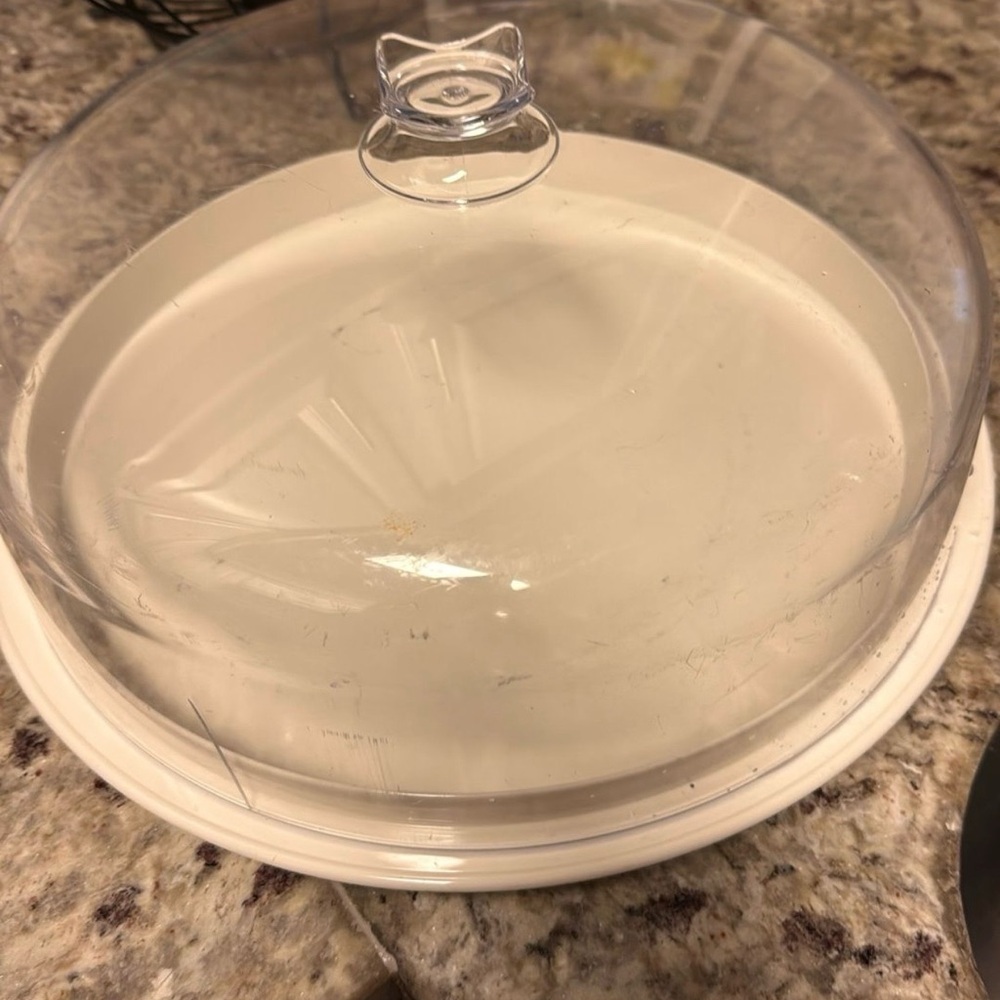Clear Plastic Cake Cover with White Base